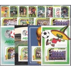 Футбол Сент Винсент 1986, ЧМ Мексика-86 серия 12 марок 4 блока