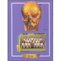 Футбол Сент Винсент 1986, ЧМ Мексика-86, блок Mi: 38 без зубцов (редкость)