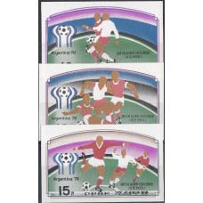 Футбол КНДР 1977, ЧМ Аргентина-78 серия 3 марки без зубцов