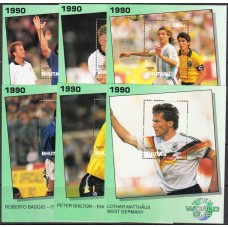 Футбол Бутан 1991, История футбола ЧМ Италия-90, комплект 6 блоков