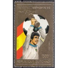 Футбол Чад 1982, ЧМ Испания-82, марка Mi: 942А золотая фольга