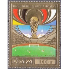 Футбол Дагомея 1974, ЧМ ФРГ-74 Победители марка Mi: 610А золотая фольга