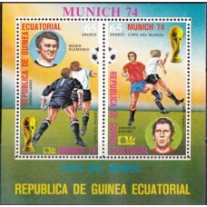 Футбол Экваториальная Гвинея 1974, ЧМ ФРГ-74, блок Mi: 107 с зубцами