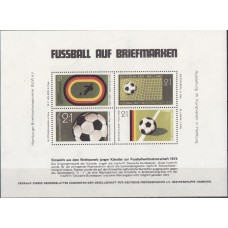 Футбол ФРГ 1974, ЧМ ФРГ-1974 сувенирный лист (ФРГ - Голландия 2:1) редкий
