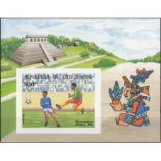 Футбол Кот Дивуар 1985, ЧМ Мексика-86, блок Mi: 27B без зубцов