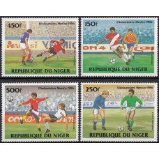 Футбол Нигер 1984, ЧМ Мексика-86 серия 4 марки Mi: 908-911