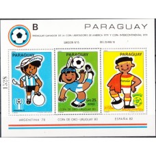 Футбол Парагвай 1980, ЧМ Мексика-78 Золотой Кубок-80 ЧМ Испания-82, блок Mi: 358 В