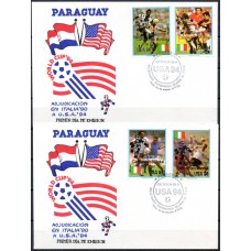 Футбол Парагвай 1991, ЧМ США-94, 2 КПД с марками 4522-4525 НАДПЕЧАТКА полная серия