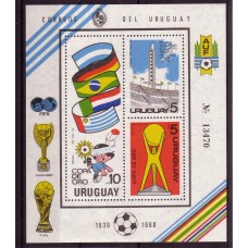 Футбол Уругвай 1980, 50-летие истории Чемпионатов Мира по футболу, блок с зубцами