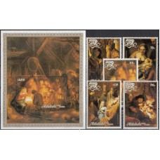 Живопись Аитутаки 1988, Рембрандт Рождество, полная серия