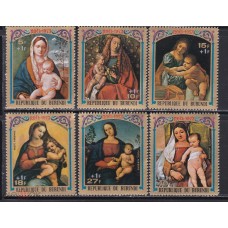 Живопись Бурунди 1973, Мадонна с младенцем Рождество, серия 6 марок