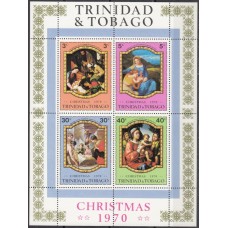 Живопись Тринидад и Тобаго 1970, Мадонна с младенцем Рождество, блок Mi: 1