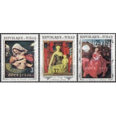 Живопись Чад 1970, Мадонна с младенцем Рождество, серия 3 марки