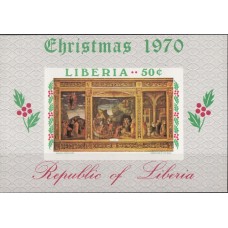 Живопись Либерия 1970, Итальянская живопись Андреа Мантенья Рождество блок Mi: 53 без зубцов