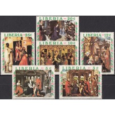 Живопись Либерия 1970, Рождество Европейская живопись Мадонна Библейские сюжеты, полная серия