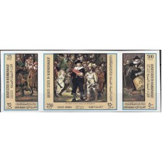 Живопись Аден Куаити Хадрамат 1967, Живопись Рембрандт, серия 3 марки без зубцов