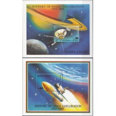 Космос Сьерра Леоне 1989, История космических исследований, комплект 2 блока Mi: 104-105