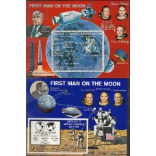 Космос Йемен Северный 1969, Космос Первый человек на Луне Аполлон 11, комплект 2 блока Mi: 109-110