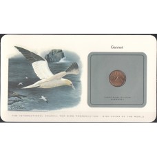 Фауна Великобритания Птица Монета 1 пени в специальном художественном конверте 