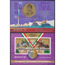 Олимпиада Экваториальная Гвинея 1972, Мюнхен-72 Набор-3, 2 блока Олимпийские игры (гашеные)