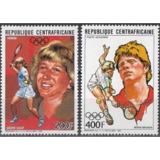 Олимпиада ЦАР 1988, Сеул-88 Теннис, серия 2 марки с зубцами