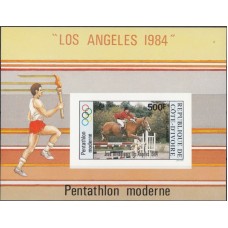Олимпиада Кот Дивуар 1984, Лос Анджелес-84, Конный спорт Эстафета Олимпийского огня, блок Mi: 26 без зубцов