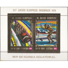 Олимпиада Экваториальная Гвинея 1975, Инсбрук-76 Биатлон Бобслей, блок Mi: 163 с зубцами