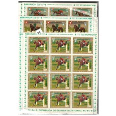 Олимпиада Экваториальная Гвинея 1972, Мюнхен-72 Конный спорт, серия 7 марок в листах с полями