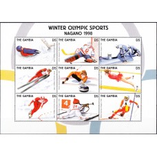 Олимпиада Гамбия 1998, Нагано-98 малый лист марок Mi: 2862-2870