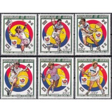 Олимпиада Гвинея 1987, Сеул-88 Теннис, серия 6 марок Mi: 1180-1185 с зубцами