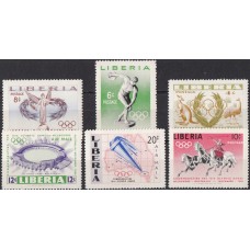 Олимпиада Либерия 1956, Мельбурн-56 серия 6 марок с зубцами