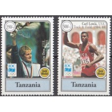 Олимпиада Танзания 1994, 100-летие МОК Лиллехаммер-94, серия 2 марки