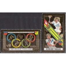Олимпиада Того 1989, Сеул-88 Теннис, серия 2 марки с зубцами ЗОЛОТО
