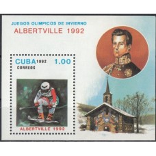 Олимпиада Куба 1991, Албертвилль-92 Горные лыжи, блок Mi: 126A