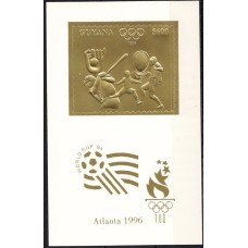 Олимпиада Гайана 1993, Атланта-96, Бейсбол Фехтование, блок IGB марки Mi: 4294 с зубцами ЗОЛОТО