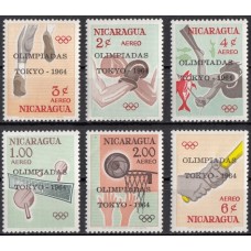 Олимпиада Никарагуа 1964, Токио-64 НАДПЕЧАТКА OLIMPIADAS-NOKYO-1964, полная серия