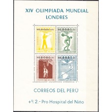 Олимпиада Перу 1957, Мельбурн-56, блок Mi: 2А (редкий)