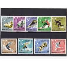 Олимпиада Йемен Аден Хадрамаут 1968, Гренобль серия 9 марок без перфорации