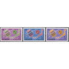 Олимпиада Йемен Королевство 1965, Токио-64, 100 лет UIT, серия 3 марки
