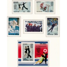 Олимпиада КНДР 1980, Лейк Плесид-80 серия 5 марок 1 блок без перфорации, Олимпийские чемпионы