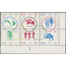 Олимпиада ГДР 1964, Токио-64 полная серия 6 марок-шешблок