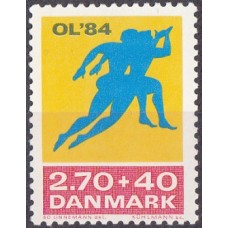 Олимпиада Дания 1984, Олимпийский год Сараево-84 Лос Анджелес-84, марка Mi: 801 (редкий)