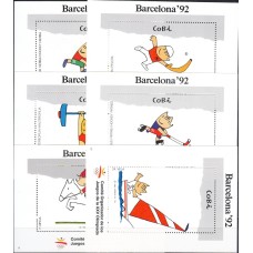 Олимпиада Испания 1992, Барселона-92 Коби-спортсмен - талисман ОИ, комплект сувенирных листов (редкий)
