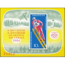 Олимпиада Румыния 1984, Сараево-84 Прыжки с трамплина, блок Mi: 199В без зубцов
