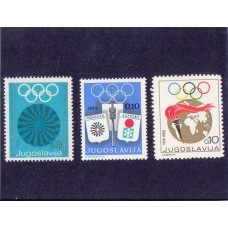 Олимпиада Югославия 1969, 1971, 1972, Олимпийская неделя набор 3 марки Олимпиада