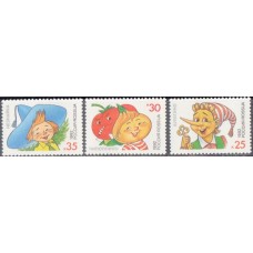 Россия 1992, Герои детских сказок, серия 3 марки 15-17 (Заг)