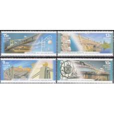 Россия 2011, Архитектурные сооружения Пешеходные мосты, полная серия, марки 1501-1504 (Заг)
