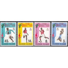 Спорт Британские Соломоновы острова 1969, Тихоокеанские Игры серия 4 марки(Футбол бег регби баскетбол)
