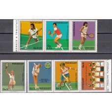 Спорт Парагвай 1986, Спорт Теннис, полная серия 7 марок 1 малый лист