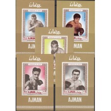 Спорт Аджман 1969, Бокс Знаменитые чемпионы, серия 5 люкс-блоков